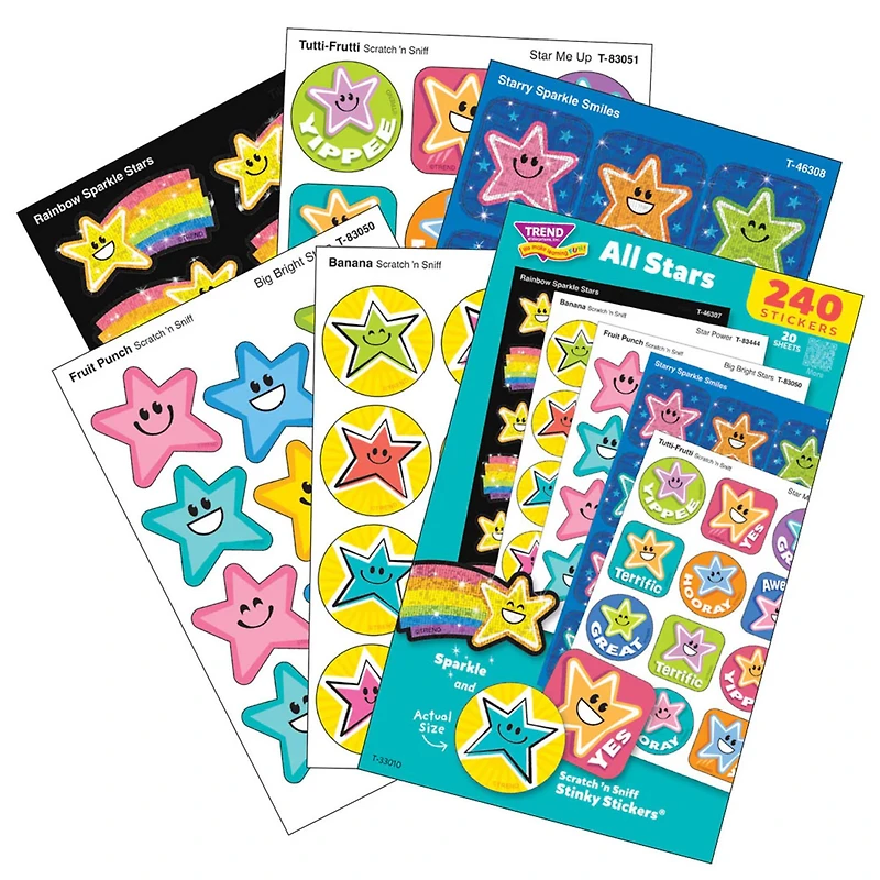 TREND Enterprises® All Stars Mixed Stickers Variety Pack, Pack of 240