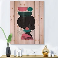 Designart - Ethnic Geometric Silhouette of Afro American II