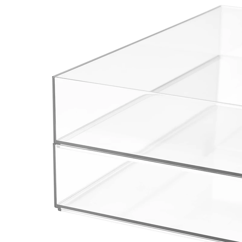 8 Pack: 12" x 12" Clear Stackable Storage Tray by Simply Tidy™