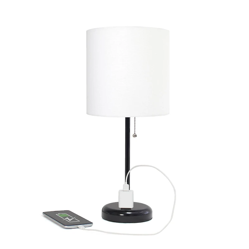 Creekwood Home Oslo 19.5" Power Outlet Table Lamp