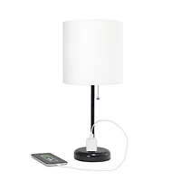 Creekwood Home Oslo 19.5" Power Outlet Table Lamp