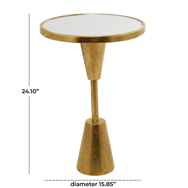 Gold Metal Contemporary Accent Table, 16" x 16" x 24"