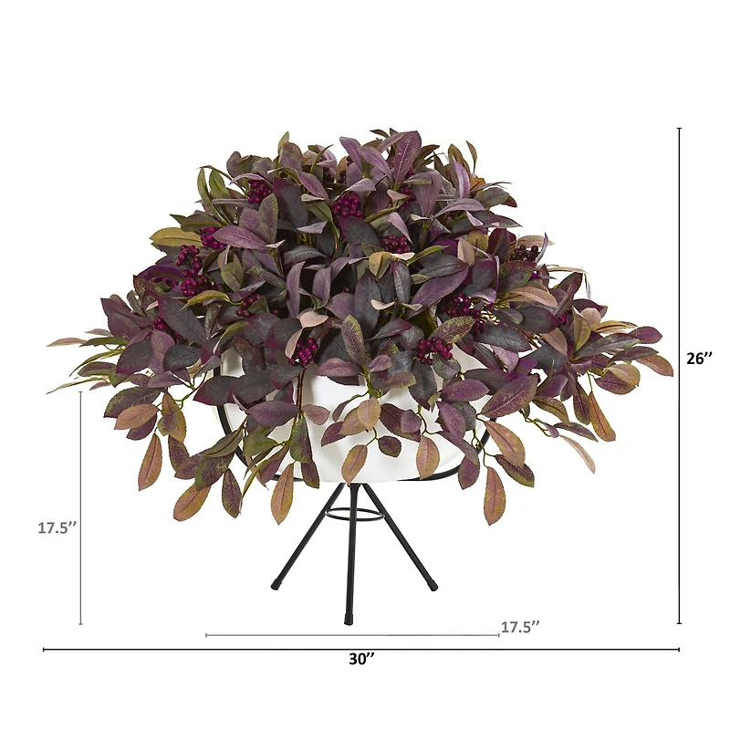 2.5ft. Fall Laurel Leaf with Berries Plant in Planter with Stand