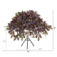 2.5ft. Fall Laurel Leaf with Berries Plant in Planter with Stand