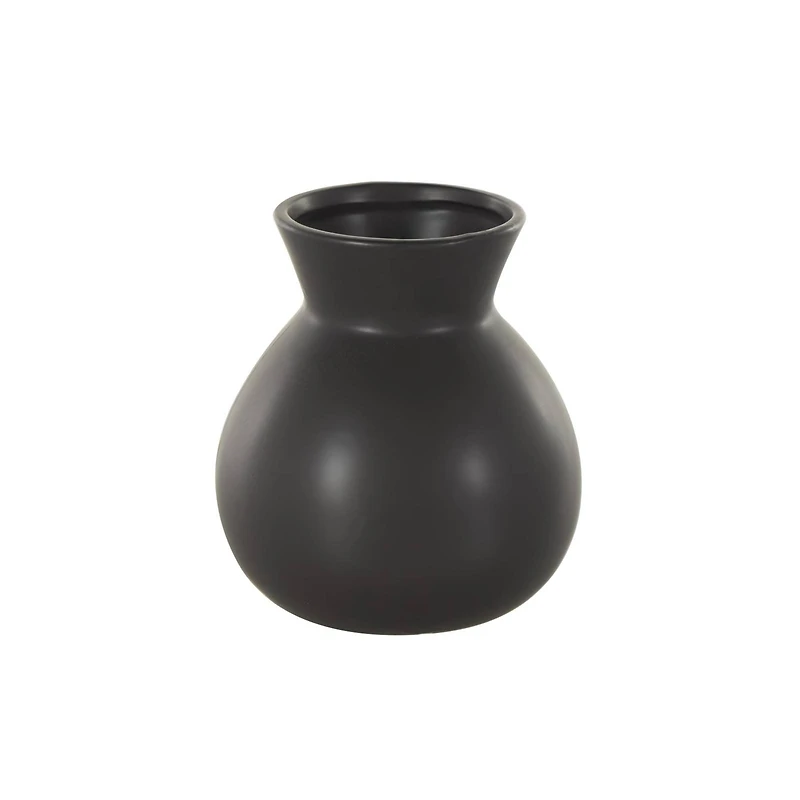 7.75" Black Ceramic Minimalistic Vase