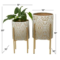 Brown Bohemian Planter, Set of 2" 23", 19"