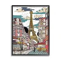Stupell Industries Patchwork Pattern Paris Framed Wall Art