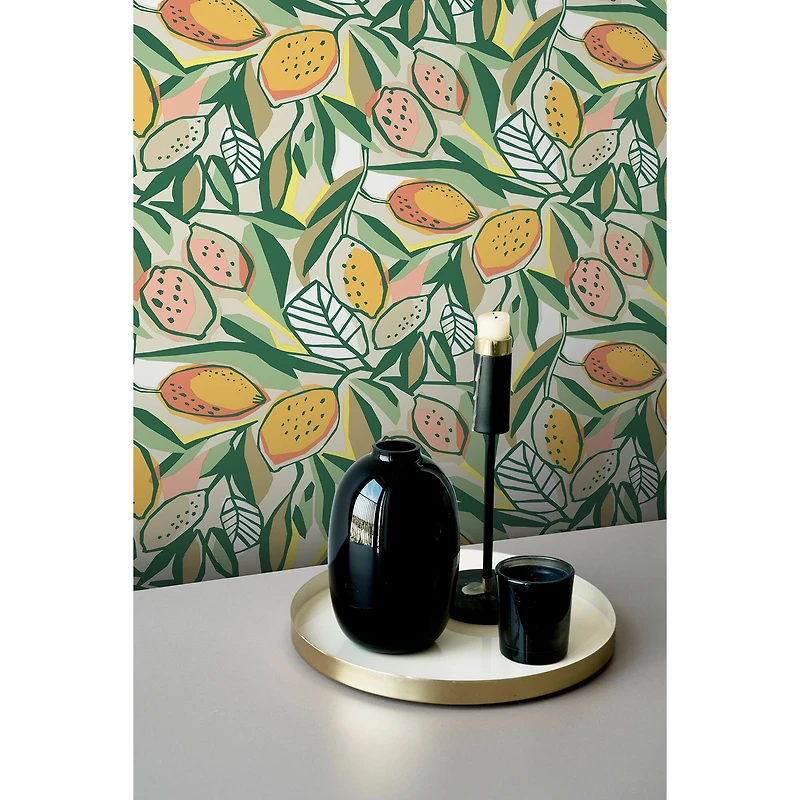 NuWallpaper Main Squeeze Peach Peel & Stick Wallpaper