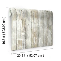 RoomMates Distressed Wood Tan Peel & Stick Wallpaper