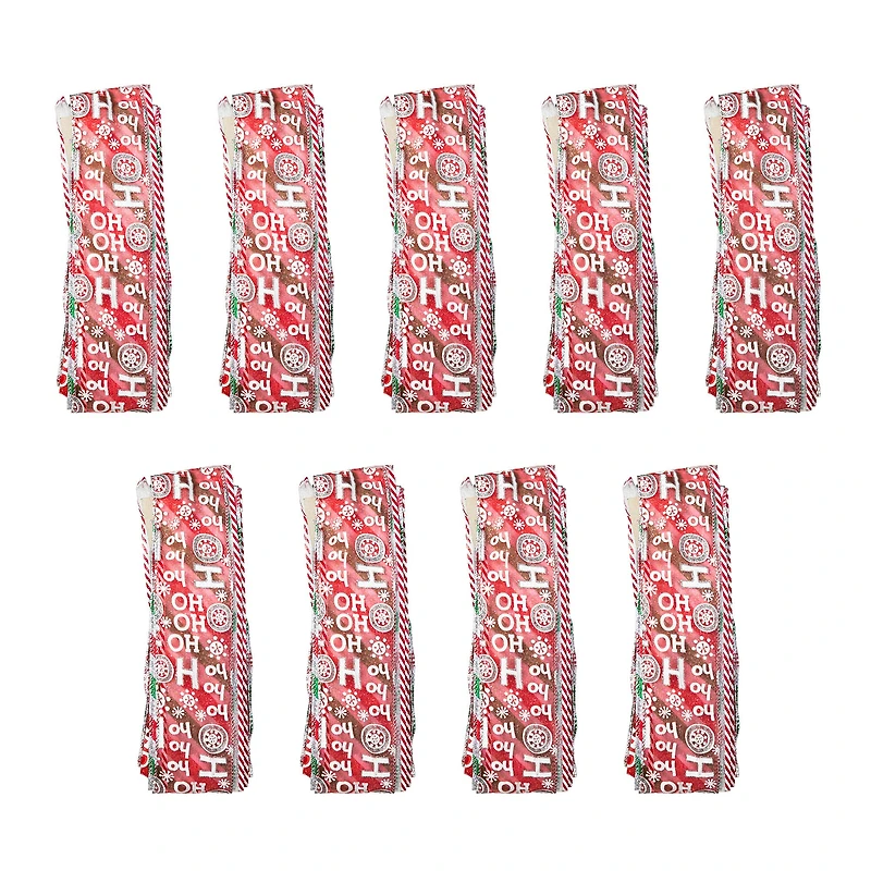 Glitzhome® 32" Whimsical Red & Green Ribbon Christmas Bows, 9ct.