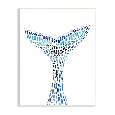 Stupell Industries Abstract Nautical Fin Blue Geometric Block Pattern Wall Plaque