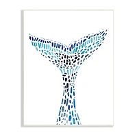 Stupell Industries Abstract Nautical Fin Blue Geometric Block Pattern Wall Plaque