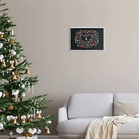 Stupell Industries Merry & Bright Poinsettia Wreath Wall Plaque Art