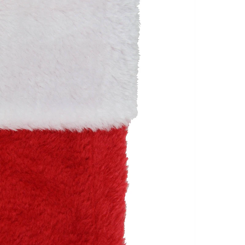 17.5" Traditional Red & White Plush Christmas Stocking