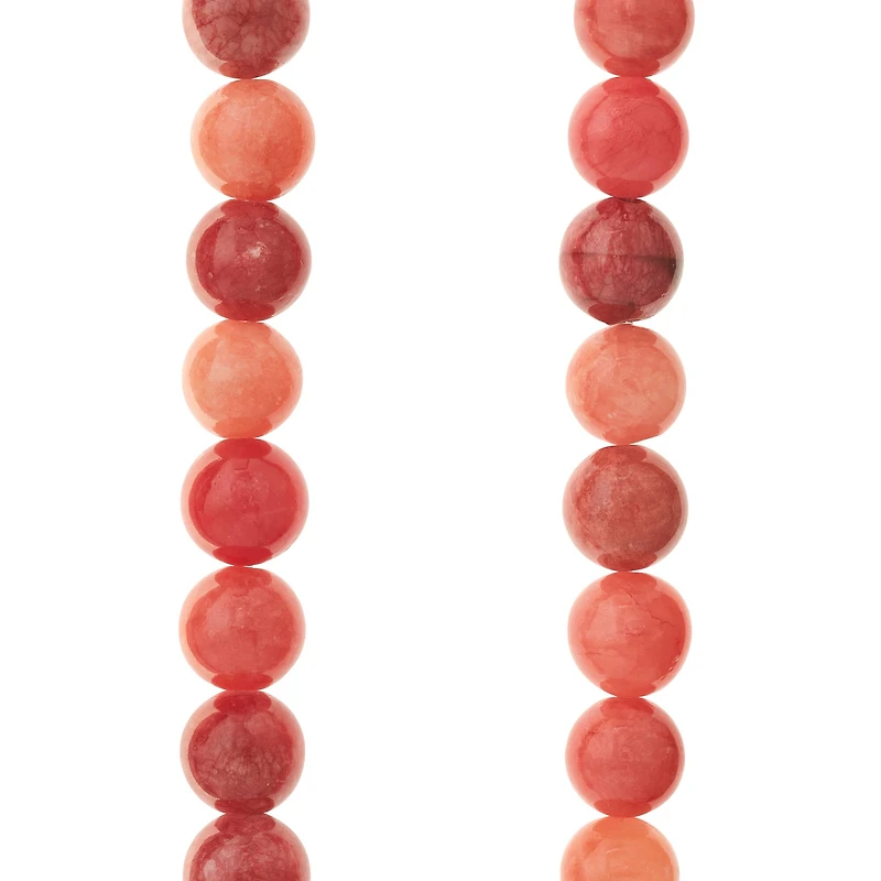 12 Pack: Ruby Mix Jade Round Beads, 8mm by Bead Landing™