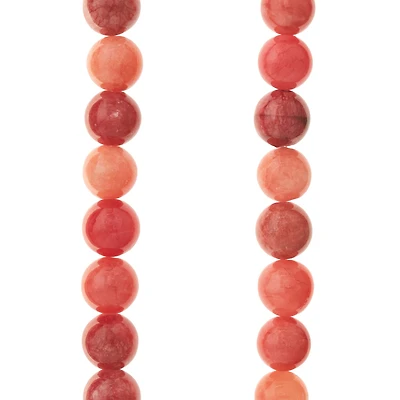 12 Pack: Ruby Mix Jade Round Beads, 8mm by Bead Landing™
