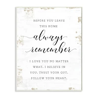 Stupell Industries Always Follow Your Heart Phrase Country Home Charm Wood Wall Plaque