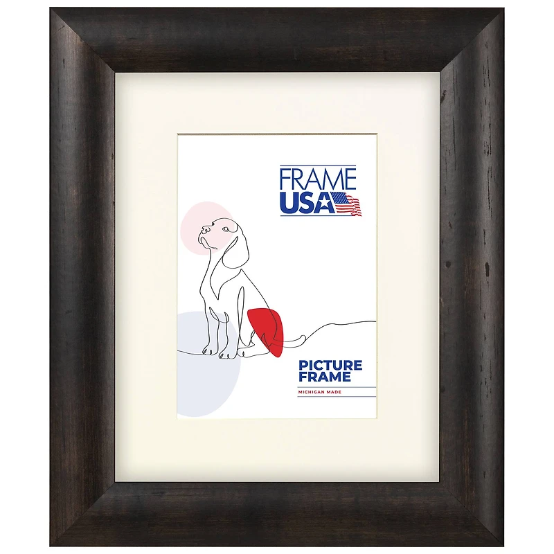Frame USA Café Rounded Espresso Single Image Picture Frame with Mat
