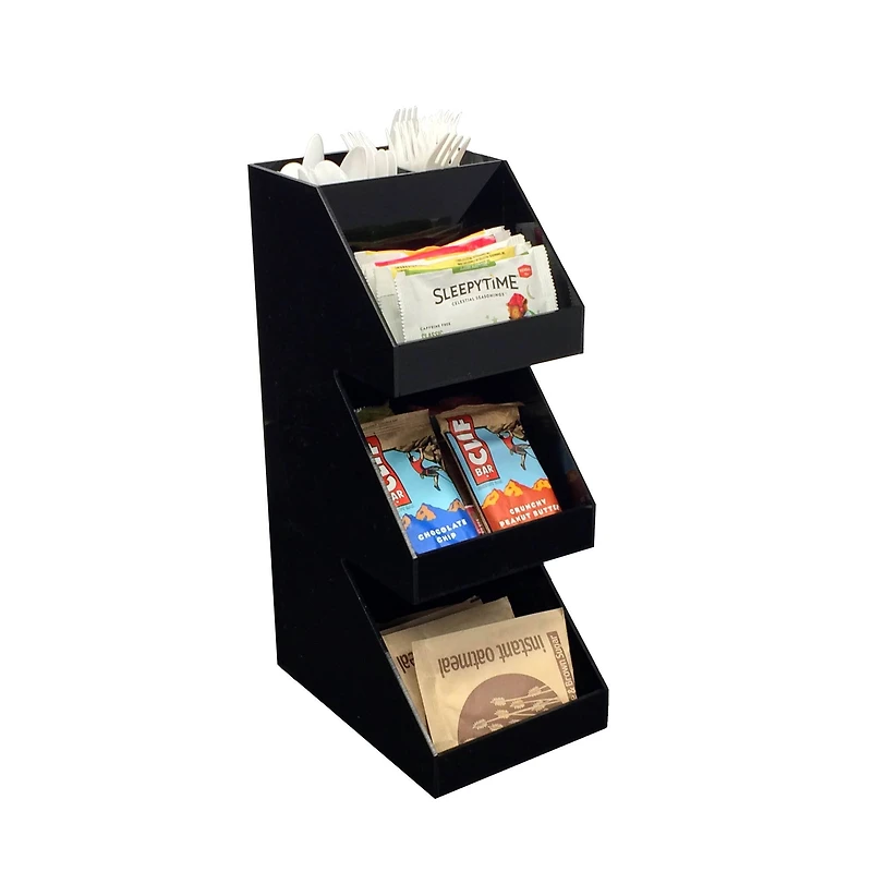 Mind Reader Black Acrylic 3-Tier High Quality Coffee and Tea Condiment Organizer