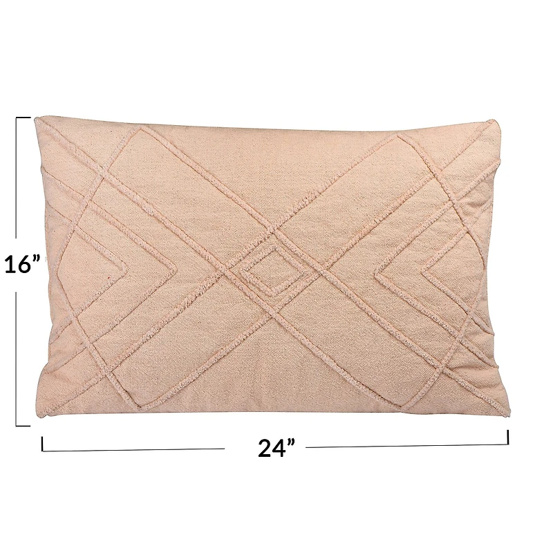 Hello Honey® Embroidered Cotton Geometric Lumbar Pillow