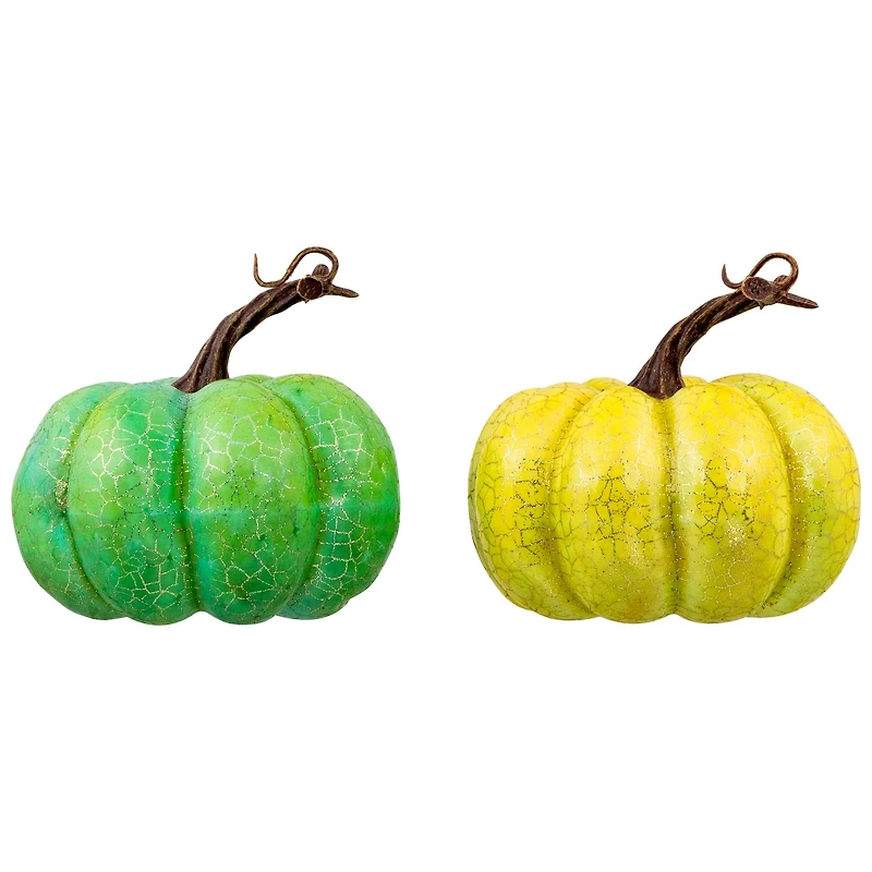 5" Green Fall Harvest Tabletop Pumpkins Set