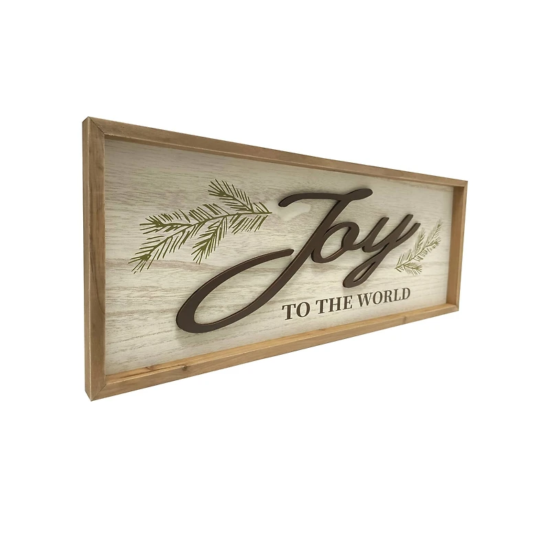 24" Joy to the World Wall Sign in Rustic Frame by Ashland®