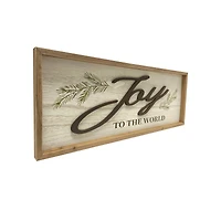 24" Joy to the World Wall Sign in Rustic Frame by Ashland®