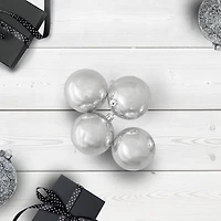 60ct Shiny Silver Splendor Shatterproof Ball Ornaments