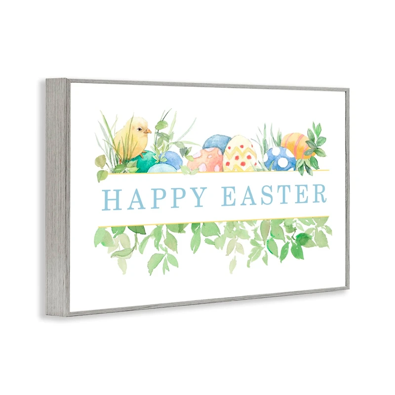 Stupell Industries Floral Happy Easter Framed Giclee Art