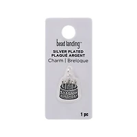 Silver Plated Birthday Cake Charm by Bead Landing™
