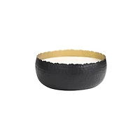 90oz Campfire Scented White 4 Wick Candle in Hammered Matte Black Bowl