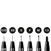 Faber-Castell® PITT® 0.05mm-1.5mm Black 6 Piece Artist Pen Set