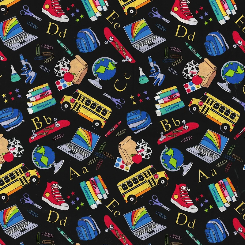 Fabric Traditions School Supply Toss Cotton Fabric