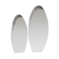 The Novogratz Silver Stainless Steel Vase with a Sleek Mirror Finish Set
