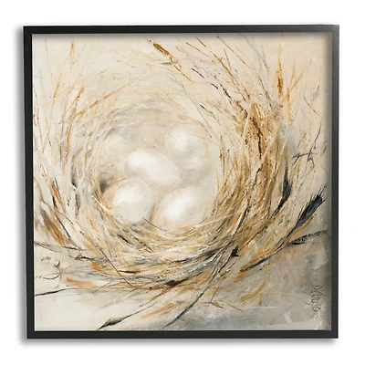 Stupell Industries Abstract Baby Bird Egg Nest Countryside Animals Framed Wall Art