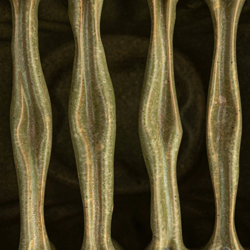 Hello Honey® 8" Green 9 Sectioned Sculptural Stoneware Vase