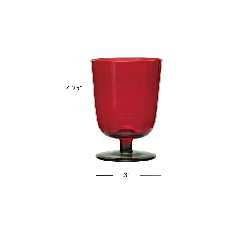 Hello Honey® 8oz. Red & Green Fluted Drinking Glass with Stem