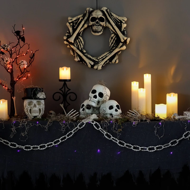 Bone-Like Chainlink Halloween Decoration - 12'