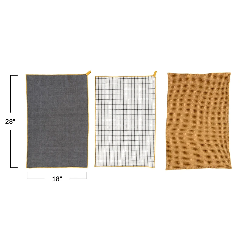 Multi Cotton Tea Towels Set, 3ct.