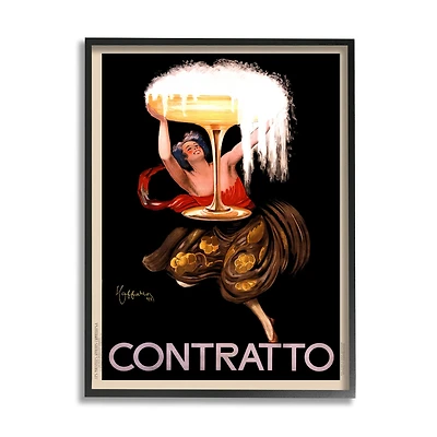 Stupell Industries Vintage Vermouth Cocktail Illustrative Advertisement Contratto in Frame Wall Art