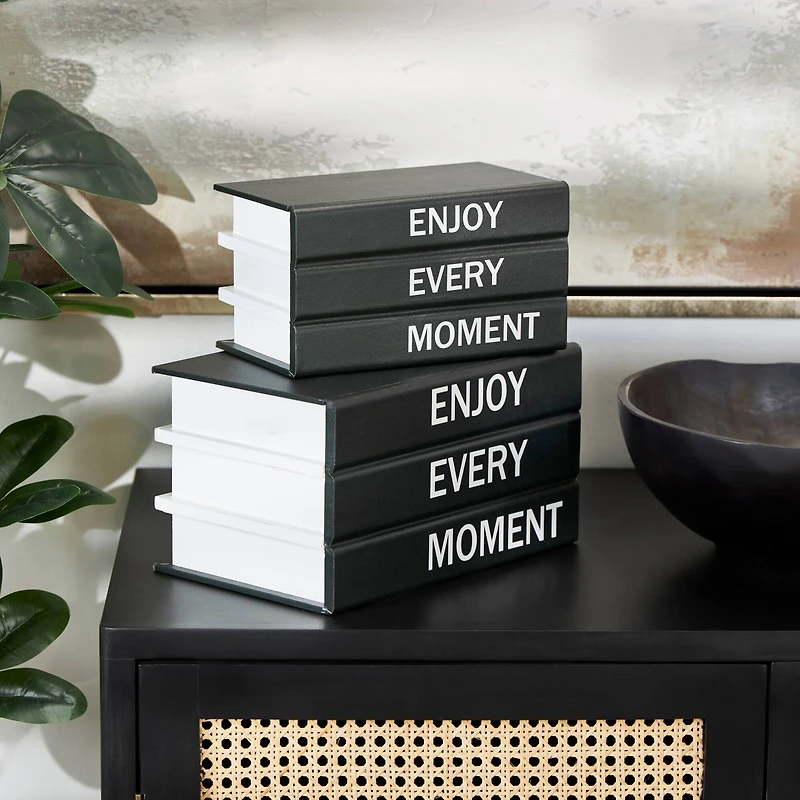Enjoy Every Moment Canvas Storage Book Box Set
