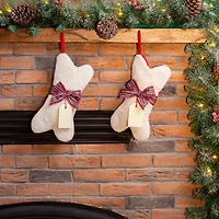 Glitzhome® 12.5" Bone Shape Hooked Stockings