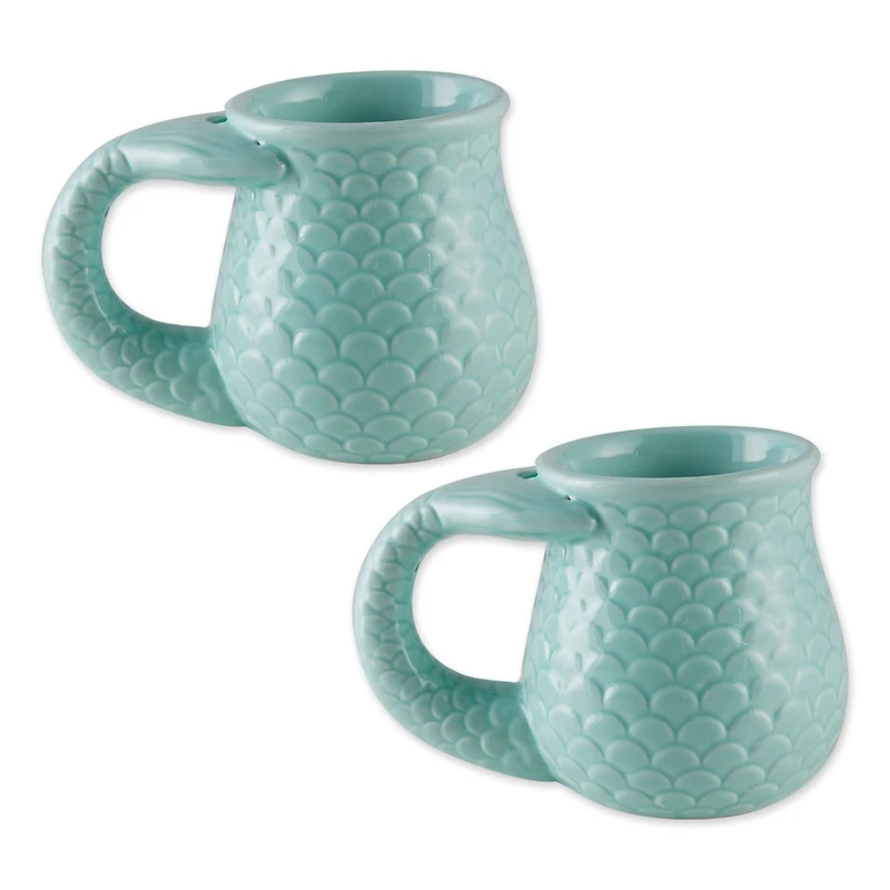 DII® Mermaid Scales Ceramic Mugs, 2ct.
