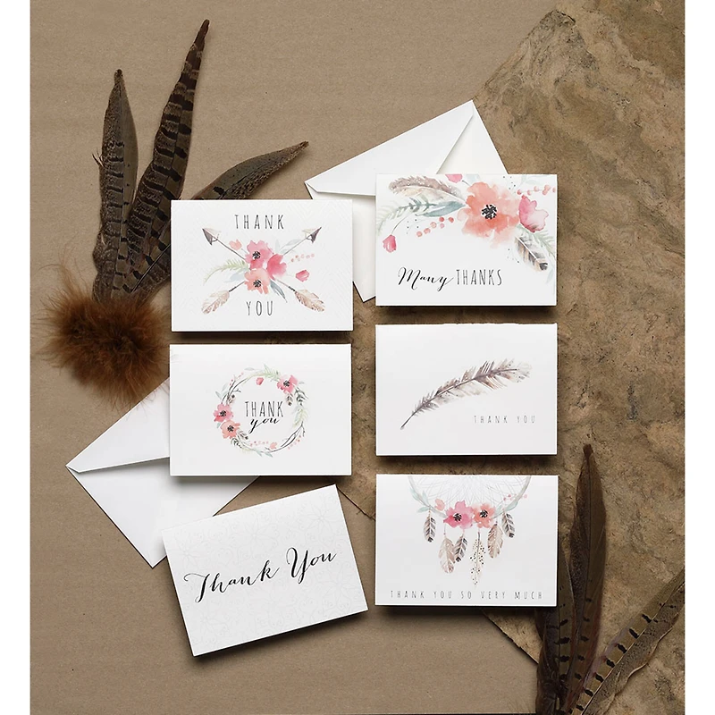JAM Paper Blank Free Spirit Thank You Cards Set, 36ct.