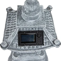 13" Solar Powered LED Pagoda Outdoor Garden Statue