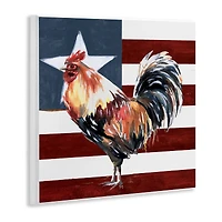 Stupell Industries Americana Rooster Single Star United States Flag Wall Plaque Art