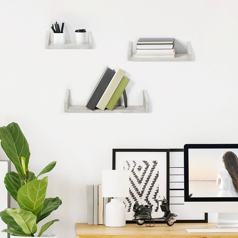 NEX™ Rustic Gray Floating Shelves Set