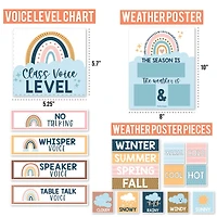 Hadley Designs 11" x 17" Boho Circle Time Bulletin Board Calendar for Classroom Posters Set