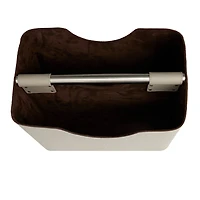 16" Light Gray Leather Magazine Holder