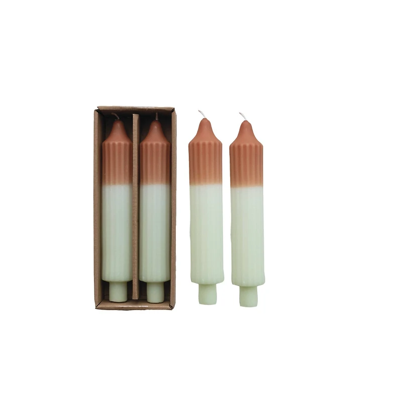 Hello Honey® 8" Camel & White Unscented Pleated Taper Candles, 2ct.